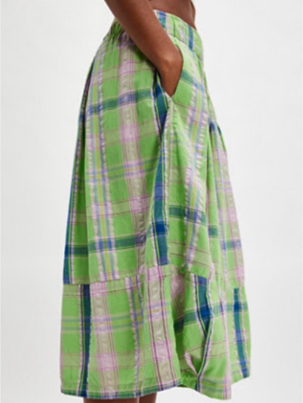 Free People Ivy Culottes XS - green plaid